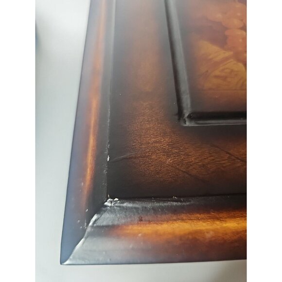 Wood Box Treasure Chest Brown Lined Storage Organization 10x12x6 - Picture 13 of 16